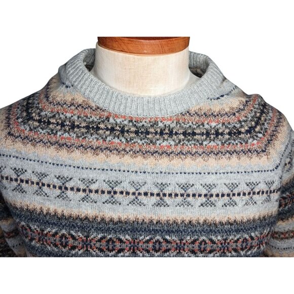J Crew Mercantile Crewneck Sweater Mens M Fair Isle Wool Grandpa Academia Preppy - Picture 5 of 14